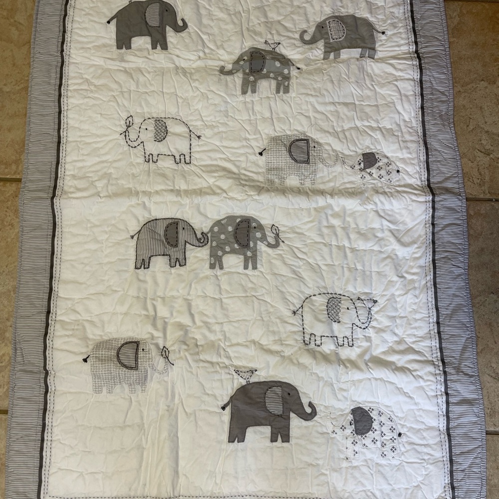 Pottery Barn Taylor Elephant baby Quilt, $35